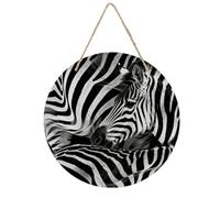 Décoration murale ronde en bois avec motif zèbre rustique vintage fait à la main pour intérieur, chambre à coucher, salon, ferme, salle de bain