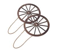 Décoration Murale Ronde Lot de 2 Style Western Vintage, en Bois | Grain , Texture Rustique, Fixation Murale Facile, pour Portes et Murs, Chambre ou Bar Restaurant