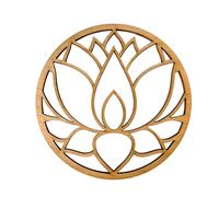 Décoration murale spirituelle, Fleur de lotus, Bois, Bois naturel