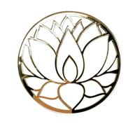 Décoration murale spirituelle, Fleur de lotus, Plexiglas, Or