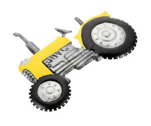 Décoration Murale Style Réaliste 3d, Tracteur en Fer Jaune | Applique Suspendue pour Jardin et Cour, Artisanat Métallique Détaillé, Pièce Décorative Extérieure