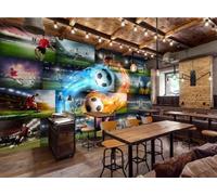Décoration murale sur le thème du football en 3D, papier peint, dimensions : 200 x 140 cm