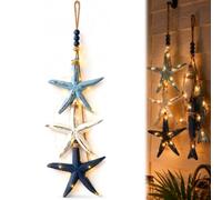Décoration murale suspendue en bois style bord de mer avec éclairage (#2)