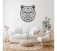 Décoration Murale Tête D'ours en Métal, Signe de Silhouette de Mur Géométrique Noir, Sculpture Murale Suspendue À la Maison, Décoration Murale Minimaliste Intérieure Extérieure ( Size : 15.8IN/40cm )