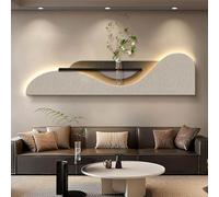 Décoration murale texturée en grès 3D avec lumière d'ambiance LED, décoration moderne avec vase intégré pour plantes artificielles, parfait pour salon, chambre à coucher, entrée