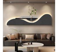 Décoration murale texturée en grès 3D avec lumière d'ambiance LED, décoration moderne avec vase intégré pour plantes artificielles, parfait pour salon, chambre à coucher, entrée