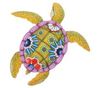 Décoration Murale Tortue en Fer pour Intérieur et Extérieur | Léger, Facile à Installer, Design Compact, Couleur Jaune, Style Unique et Beau pour Jardin, Salon