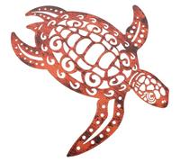 Décoration Murale Tortue Marron en Fer Style Vintage pour Maison et Jardin | Motif Ajouré, Silhouette Réaliste et Charmante, Pièce Décorative Artistique, Usage Intérieur ou Extérieur