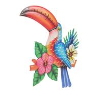 Décoration Murale Toucan en Fer, Art Décoratif Maison et Jardin | Oiseau Toucan en Métal, Silhouette Vive et Légère, pour Mur Intérieur, Terrasse, Balcon