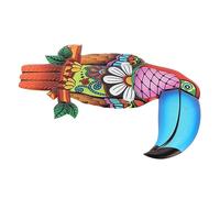 Décoration Murale Toucan en Fer Peint, Artisanat Mural Intérieur Extérieur | Oiseau Décoratif, Style Créatif Réaliste, pour Maison et Terrasse, Pièce Artisanale Peinte à Main