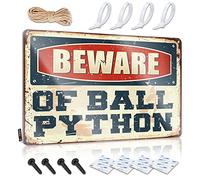 Décoration murale vintage Private Plush Beware Of Ball Python pour campeurs - Statue personnalisable (30 x 40 cm)