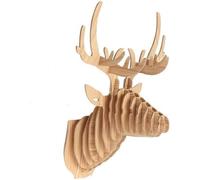 Décoration Murale - VOLIBEAR - Sculpture Tête de Cerf - Bois Massif - 29.5x21x37cm - Contemporain