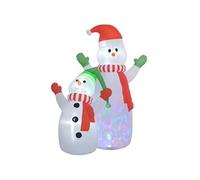 Décoration Noël gonflable dim. 190L x 110l x 240H cm - Bonhomme de neige gonflable de Noël extérieur intérieur LED rotatives colorées