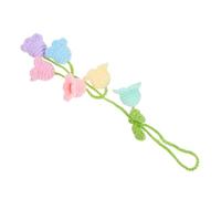 Décoration Orchidée au Crochet pour Rétroviseur, Charme Bohème | Fils de Coton, Tons Macaron Pastel, Attache Polyvalente, Léger, pour Miroir Intérieur et Paquet