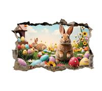 Decoration Paques Murale, Stickers Muraux Paques 3D, Autocollant Mural De Lapin, Decoration Printemps Maison