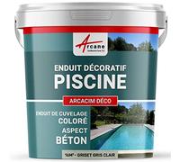 Décoration piscine enduit de cuvelage finition béton ciré ARCACIM DECO Griset - Gris clair Kit de 16m²