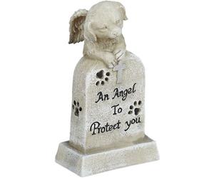 Décoration Pour La Tombe De Votre Boule De Poils, Avec Croix, Chien Ailé Et Inscription En Anglais, Crème - Relaxdays