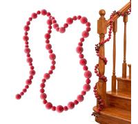 Décoration pour sapin de Noël Rouge 275 cm | Guirlande de baies rouges pour sapin de Noël pour maison, bureau, appartement, dortoir, mariage, vacances, fête, jardin, cour
