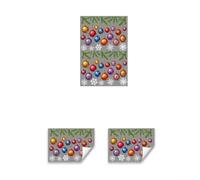Décoration pour statique Flocon Neige pour colle 30x40cm Décoration | Design festif branches pin, flocons neige, ornaments colorés, ambiance joyeuse instantanée, pour facile à poser(StyleG)