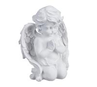Relaxdays Décoration pour Une Tombe, Ange priant, résiste aux UV, au Gel, aux intempéries, HLP 20x15x11 cm, Blanche