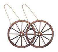 Décoration Rustique de Roue de Chariot en Bois 2 Pièces | Grain , Style Western Vintage, Montage Mural Simple, pour Portes et Poignées de Fenêtre