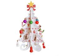 Décoration Sapin De Noël En pour bois 19cm Table Avec Ornements | Fabriqué en panneau de fibres pour robuste Léger à 105g Livré dans un emballage boîte pour stockage pratique