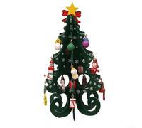 Décoration Sapin De Noël En pour bois 19cm Table Avec Ornements | Fabriqué en panneau de fibres pour robuste Léger à 105g Livré dans un emballage boîte pour stockage pratique