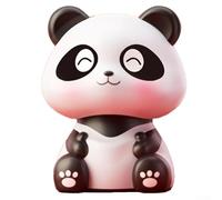 Décoration solaire en forme de panda qui hoche la tête | Figurine lumineuse pour tableau de bord avec mouvement oscillant pour voiture, maison, bureau | Joli panda porte-bonheur | Matériau ABS (D)