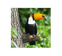 Décoration Toucan, oiseau réaliste en résine, sculpture animale de jardin，Jardinage