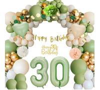 Décorations 30 Ans Anniversaire - Arche Ballon Vert Or, Banderole Joyeux Anniversaire, Kit Guirlande Pour Fête Femme[BAL1193]