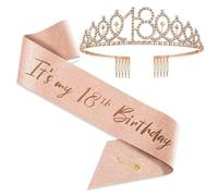 Décorations d'anniversaire, écharpe, couronne, 18 ans (style classique)