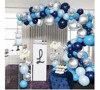Décorations d'anniversaire garçon guirlande de ballons arc bleu marine 114 pièces Ballons Fournitures De Fête D'anniversaire
