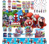 Décorations d'anniversaire Spidey et ses amis, articles de fête, vaisselle, gobelets, assiettes, ballons, bannière, sacs cadeaux, décorations de gâteau, fournitures pour enfants 12Pcs Bracelets