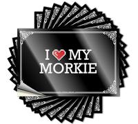 Décorations de chambre à coucher Tatouages pour ordinateur portable | I Love My Morkie Winter for Gamers Decor (8 x 12 cm)