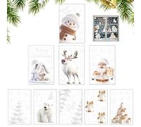 Décorations de fenêtre de Noël,autocollants de fenêtre de Noël | Décalcomanies de fenêtre de Noël - Autocollants statiques double face pour fenêtre de Noël, scène d'hiver, autocollants mignons pour fe