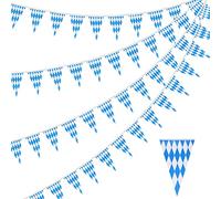 Décorations de Fête d' Oktoberfest, 3 Pièces x 10m Triangle Bannière Guirlande Bleu Blanc Decoration, Oktoberfest Fanion Bavarois Bannière Drapeau, Décoration Fête Festival de Bière Bavaroise