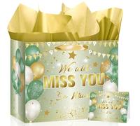 Décorations de fête d'adieu aux sorties, sacs cadeaux « We Will Miss You » avec papier cadeau, carte de vœux pour « We Will Miss You », « Goodbye, retraite, collègue », fournitures de fête de départ