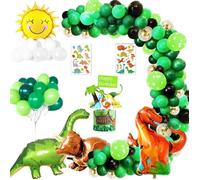 Décorations de fête d'anniversaire - Dinosaure - Garçon - 60 ballons - Autocollants - Facile à utiliser