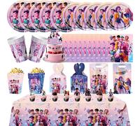 Décorations de fête d'anniversaire, ensemble de vaisselle, thème filles, gobelets, assiettes, nappe, ballons, sacs cadeaux, fournitures pour les fêtes d'enfants Number Balloon 8