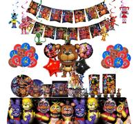 Décorations de fête d'anniversaire FNAF, ballons, vaisselle jetable en papier, nappe, cadeaux pour la fête Five Nights, fournitures pour événements pour enfants 7 inches Plate-10pcs
