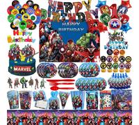 Décorations de fête d'anniversaire pour garçon sur le thème des super-héros, vaisselle en papier, bannière, ballons, fournitures de fête pour enfants, baby shower 10pcs card