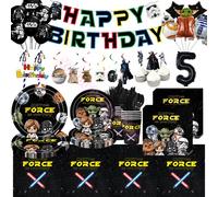 Décorations de fête d'anniversaire Star Wars, gobelets, assiettes, serviettes, décorations de gâteau, bannière, ballons pour enfants, garçons, cadeaux, accessoires photo, baby shower Balloons-9