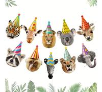 Décorations de fête d'anniversaire sur le thème des animaux - Décorations de baby shower, fournitures de fête d'anniversaire sur le thème de la faune et du zoo Papetier