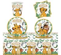 Décorations de fête d'anniversaire sur le thème du Roi Lion Simba, gobelets en papier, assiettes, serviettes, nappes, vaisselle pour enfants, garçons, fournitures pour baby shower 10pcs 9in-plate
