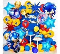 Décorations de Fête Sonic The Hedgehog Decoration Anniversaire Ensemble de Ballons Sonic