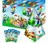 Décorations de nappe - INBOXXARTY - Lot de 3 - Multicolore - Thème Super Mario - Fête d'anniversaire