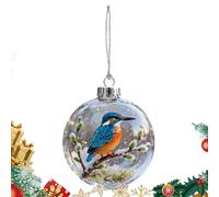 Décorations de Noël 3D - Décorations artificielles transparentes à suspendre - Fournitures de fête en acrylique pour oiseaux - Finition transparente scintillante et crochet de corde facile - Accents