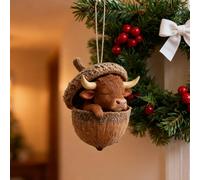Décorations de Noël à suspendre en forme d'animal - 5 pièces confortables en acrylique - Animaux mignons à suspendre sur le thème de la nature pour les amateurs de maison (B, taille unique)