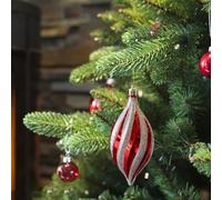 Décorations de Noël à suspendre en forme de champagne rouge nacré (C, 10 x 6 x 6)