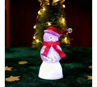 Décorations de Noël à suspendre Série vacances Bonhomme de neige LED 7,6 cm Lumière rotative A Petit pour la famille et (10 ml) (blanc 2, 9 x 4 cm)